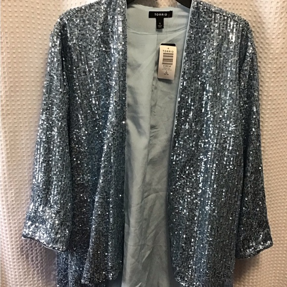Torrid blue sequin bolero NWT - Picture 4 of 10